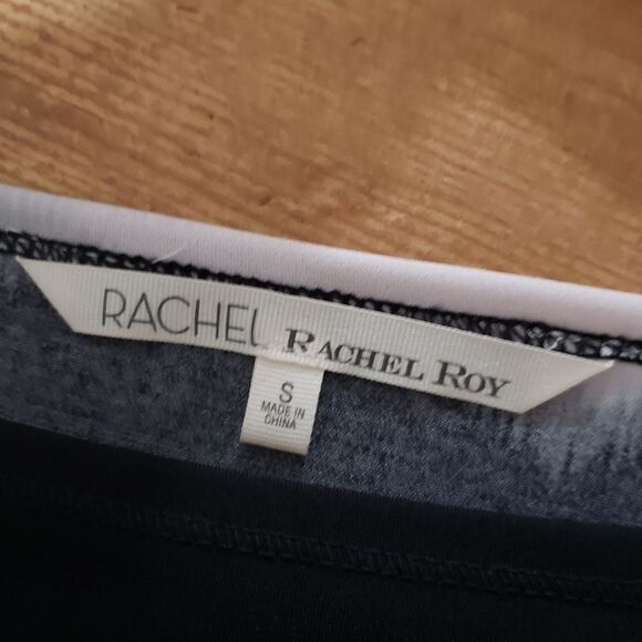 Rachel Roy Small Black White Long Sleeve Tie Dye Dress - Picture 8 of 15